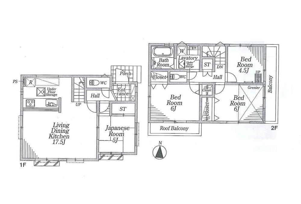 Floor plan. (4 Building), Price 32,800,000 yen, 4LDK, Land area 85.09 sq m , Building area 89.1 sq m
