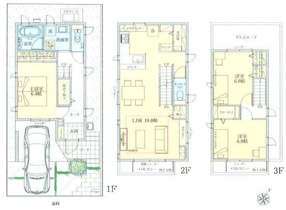 Floor plan. (2), Price 52,200,000 yen, 3LDK, Land area 82 sq m , Building area 117.45 sq m