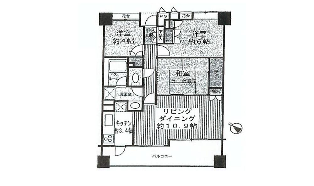 Floor plan. 3LDK, Price 21,800,000 yen, Occupied area 66.75 sq m , Balcony area 12.12 sq m