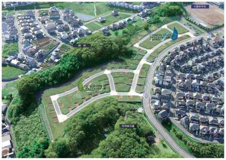 Local land photo. Aerial photographs (photo left before the "East Wing", Right back (Nanakuni junior high side) is the "West Wing")