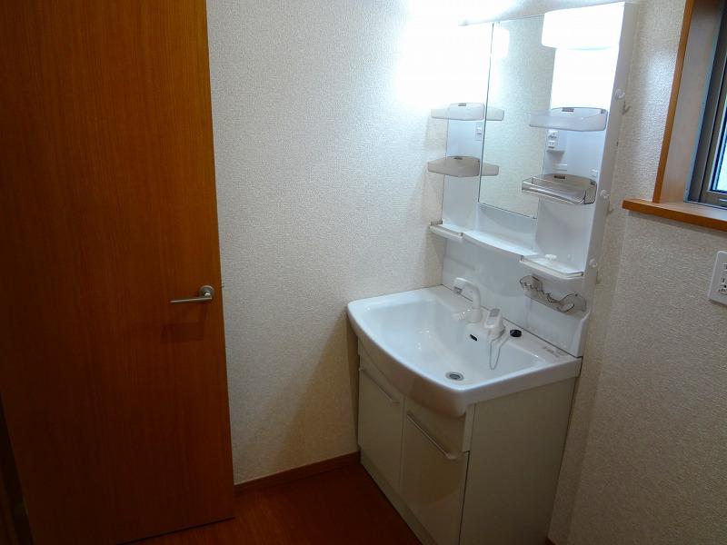 Wash basin, toilet. Shower Dresser