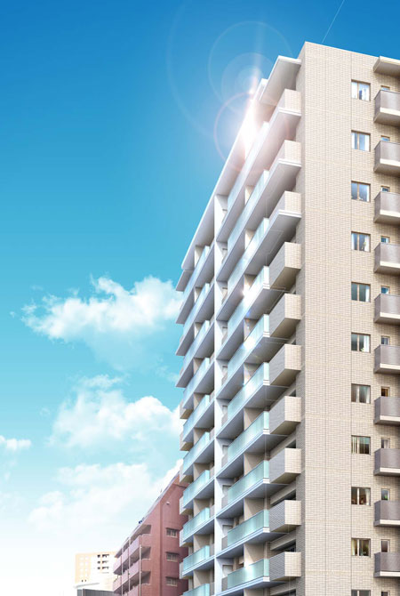 Shared facilities.  [Though it is near the station, Zentei southeast of openness] Spread is full of bright and airy views to all mansion. (Exterior view)