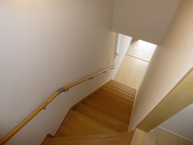 Entrance. ◇ is a staircase from the entrance ◇