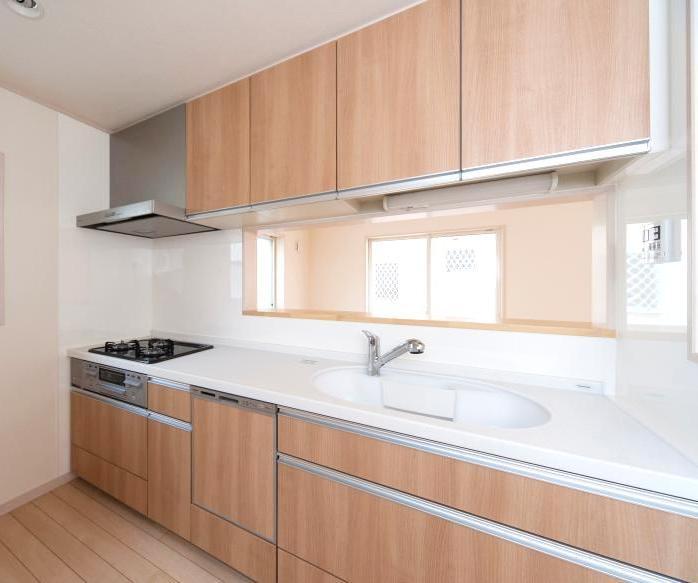 Kitchen. Artificial marble sink, Dish dryer, Soft-close storage, Current plate smart hood exhaust fan