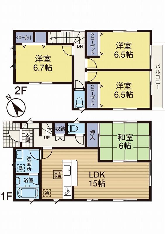 Floor plan. (4 Building), Price 22,800,000 yen, 4LDK, Land area 138.21 sq m , Building area 93.96 sq m