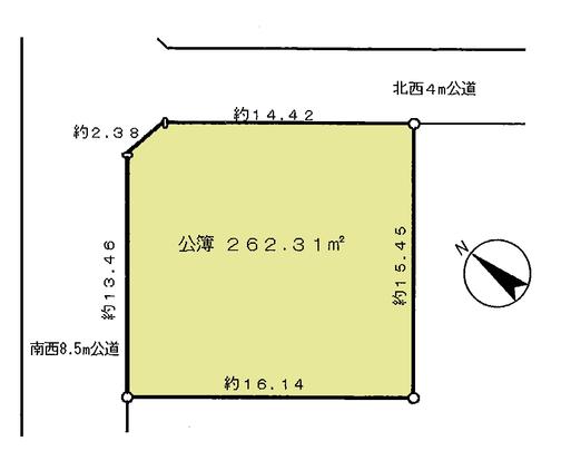 Compartment figure. Land price 28.8 million yen, Land area 262.31 sq m