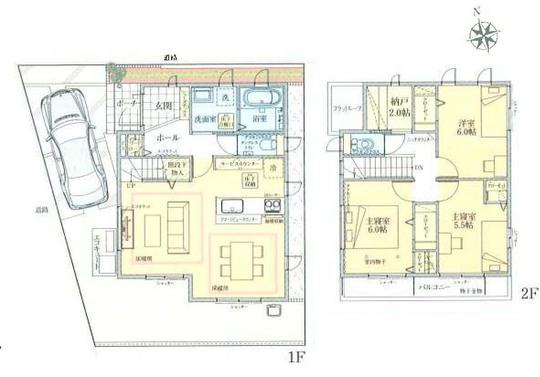 Floor plan. 46,450,000 yen, 4LDK, Land area 103 sq m , Building area 99 sq m