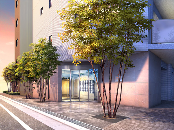 Buildings and facilities. Entrance Rendering