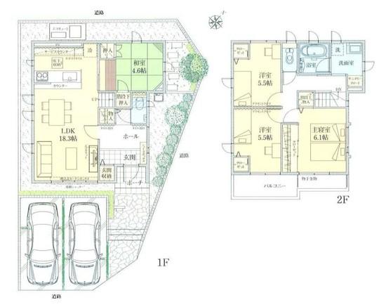 Floor plan. 52,200,000 yen, 4LDK, Land area 126.35 sq m , Building area 100.73 sq m