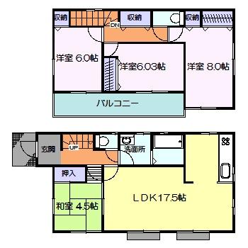 Floor plan. 22,800,000 yen, 4LDK, Land area 156.61 sq m , Building area 99.17 sq m