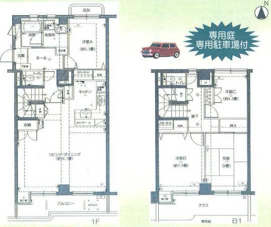Floor plan. 4LDK, Price 32 million yen, Footprint 109.58 sq m