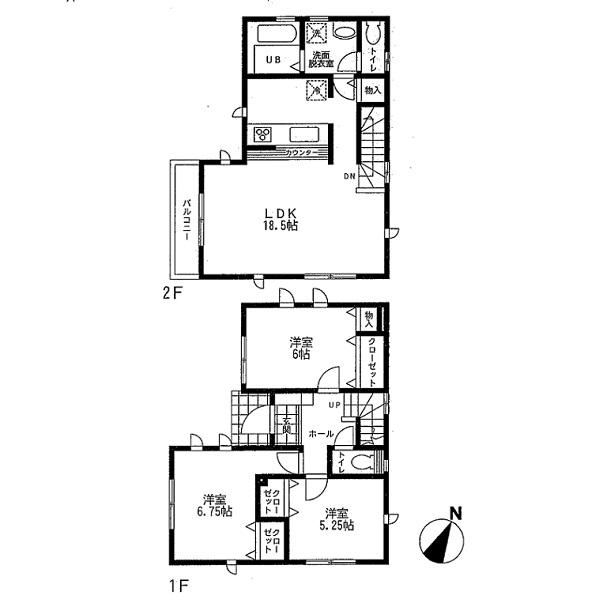 Floor plan. 31,800,000 yen, 3LDK, Land area 80.34 sq m , Building area 86.11 sq m