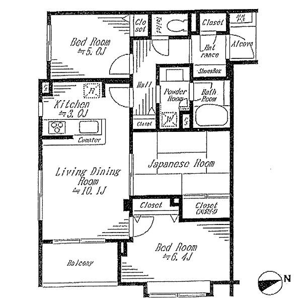 Floor plan. 3LDK, Price 20,980,000 yen, Occupied area 68.93 sq m , Balcony area 5.01 sq m