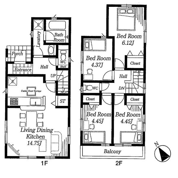 Floor plan. 19,800,000 yen, 4LDK, Land area 103.01 sq m , Building area 79.38 sq m