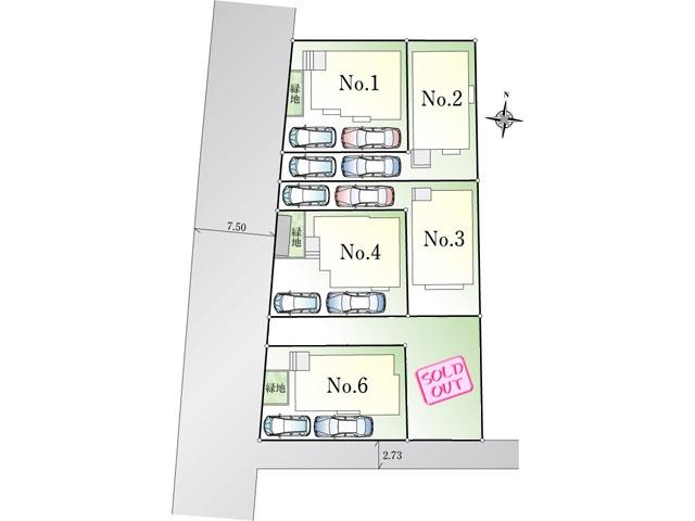 The entire compartment Figure. Higashikurume Asama-cho 2-chome compartment view