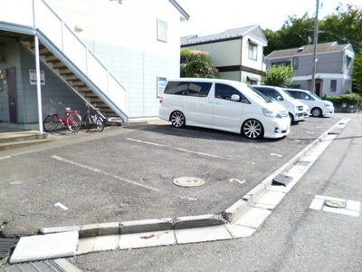 Entrance. Parking lot