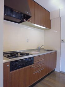 Kitchen. 3-burner stove with grill system Kitchen