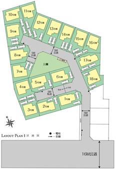  [The park in the center of the city! !  Land design that was designed to be in harmony with the adjacent park] Friendly made to create a light and Kazenotoorimichi, Skillful distribution building plan to draw in all 21 compartments novel (the entire section view)