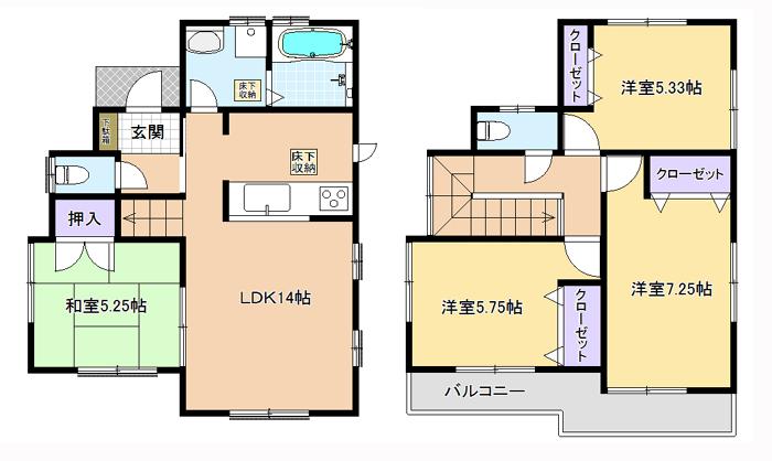 Floor plan. (5 Building), Price 32,500,000 yen, 4LDK, Land area 110.5 sq m , Building area 86.26 sq m