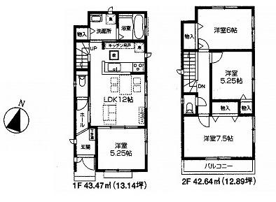 Floor plan. (D Building), Price 41,800,000 yen, 4LDK, Land area 110.57 sq m , Building area 86.11 sq m