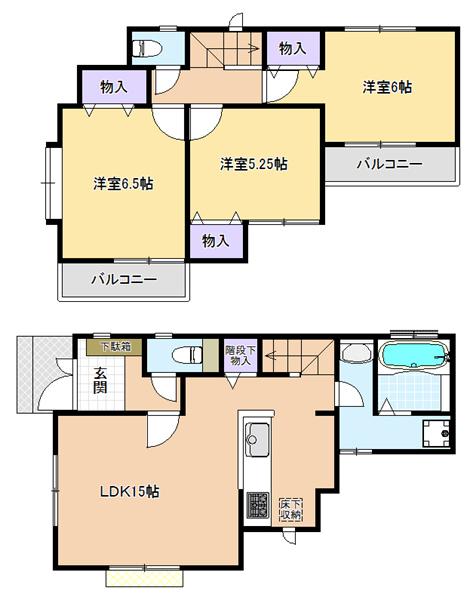 Floor plan. (D Building), Price 38,800,000 yen, 3LDK, Land area 100.48 sq m , Building area 78.87 sq m