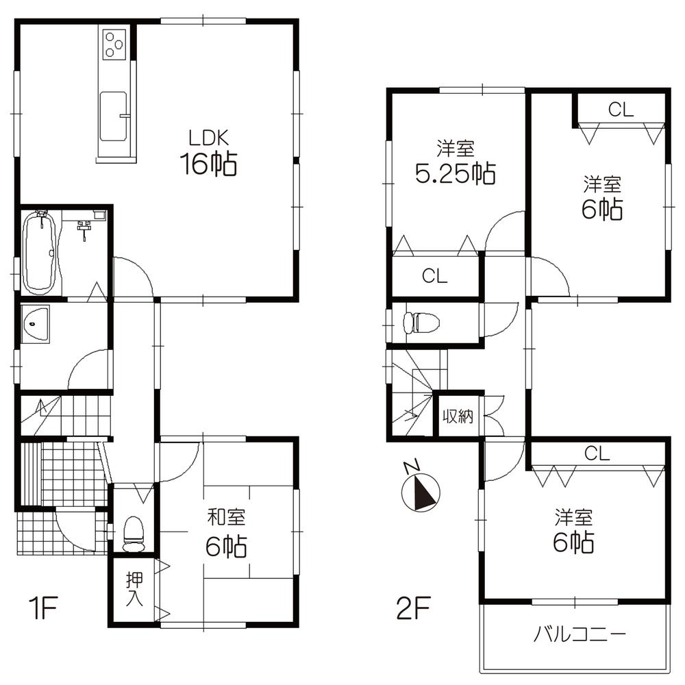 Floor plan. (Building 2), Price 43,800,000 yen, 4LDK, Land area 132.17 sq m , Building area 92.34 sq m