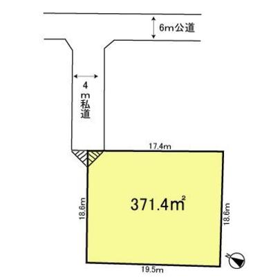 Compartment figure. Shaded area is shared as adjacent land and the passage