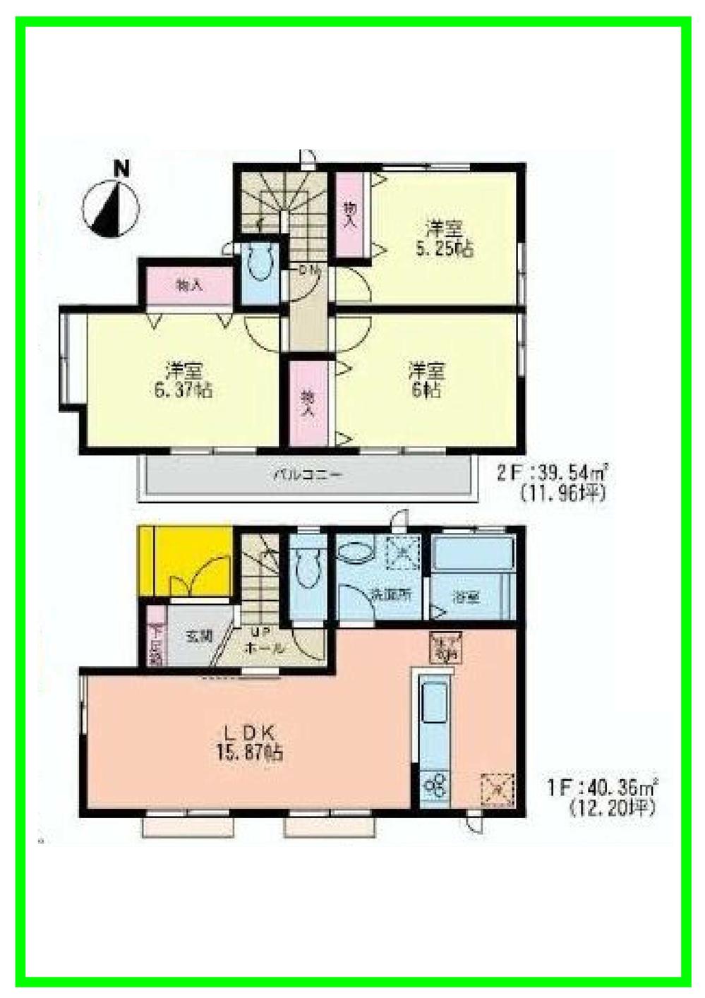 Floor plan. (A Building), Price 39,800,000 yen, 3LDK, Land area 101.45 sq m , Building area 79.9 sq m