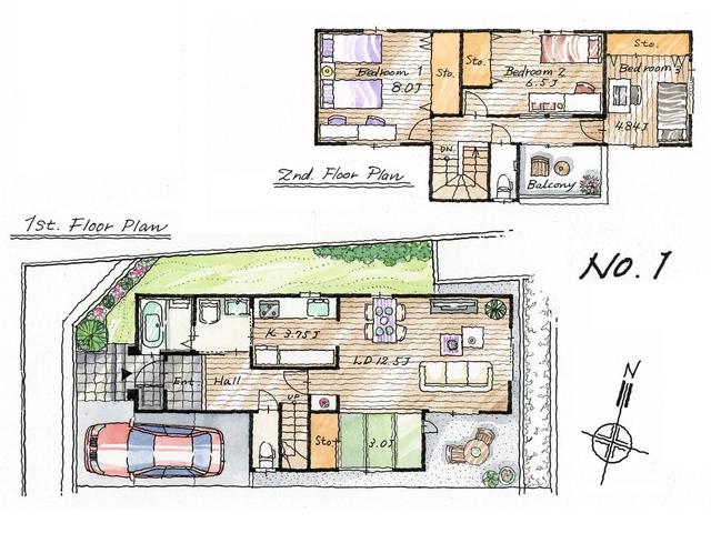 Floor plan. 36,800,000 yen, 3LDK, Land area 100.01 sq m , Building area 99.36 sq m between Higashi Kurume City center-cho 6-chome floor plan 1 Building