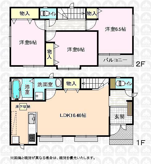 Floor plan. (A Building), Price 37,800,000 yen, 3LDK, Land area 108.29 sq m , Building area 84.2 sq m