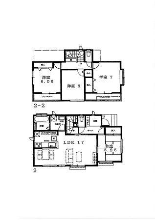Floor plan. (Building 2), Price 38,800,000 yen, 4LDK, Land area 121.67 sq m , Building area 98.12 sq m
