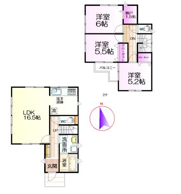 Floor plan. (4 Building), Price 33,800,000 yen, 3LDK, Land area 111.27 sq m , Building area 82.61 sq m