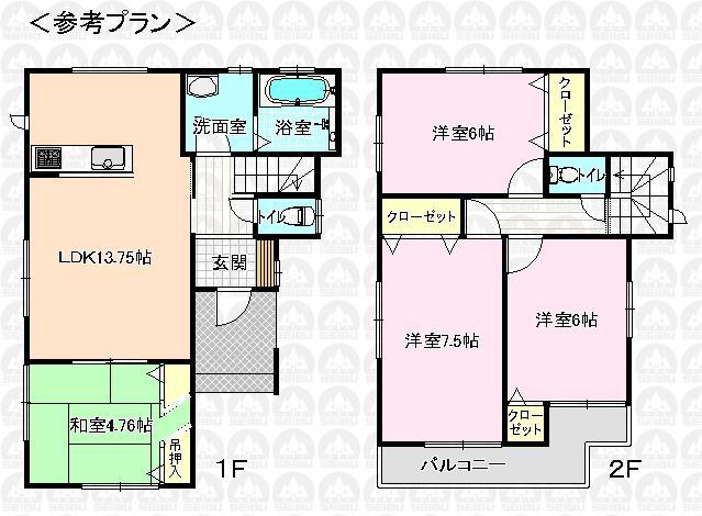 Building plan example (floor plan). Building plan example Building price 12,150,000 yen, Building area 89.23 sq m