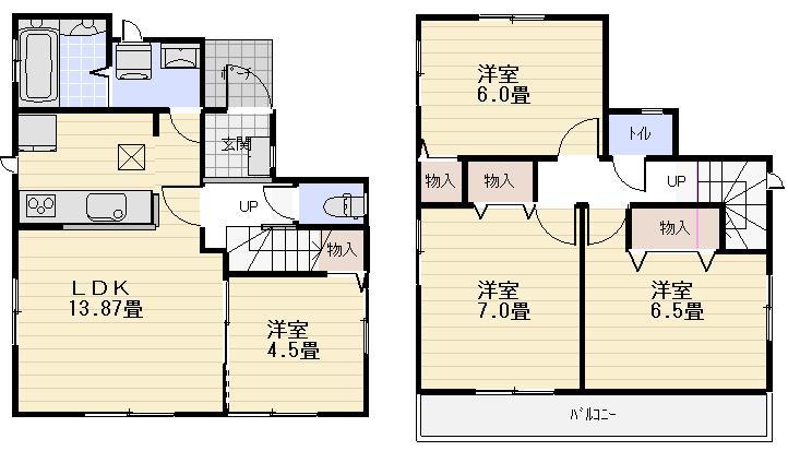 Floor plan. (D Building), Price 29,900,000 yen, 4LDK, Land area 110 sq m , Building area 86.22 sq m