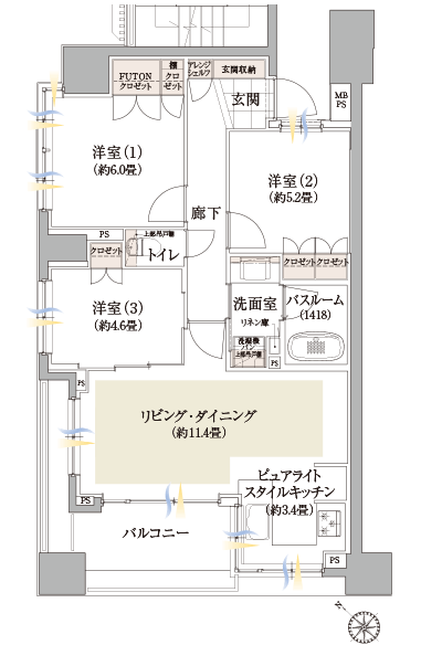 Floor: 3LDK, occupied area: 70.59 sq m, Price: TBD
