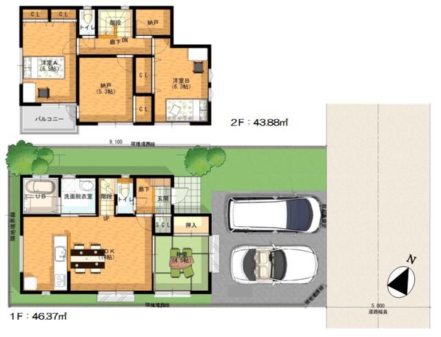 Floor plan. Until Ozamu 750m