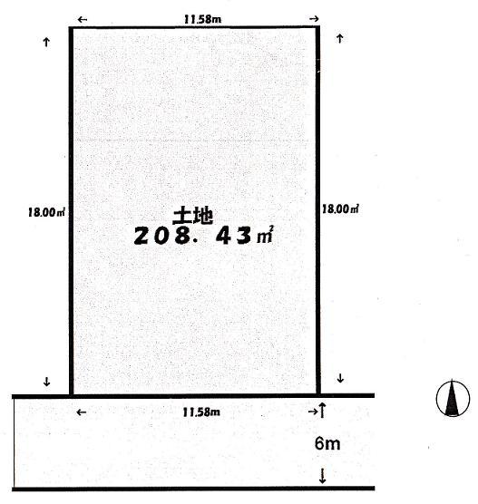 Compartment figure. Land price 37,800,000 yen, Land area 208.43 sq m