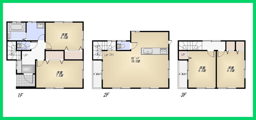 Floor plan. 28.8 million yen, 3LDK + S (storeroom), Land area 80.33 sq m , Building area 101.84 sq m