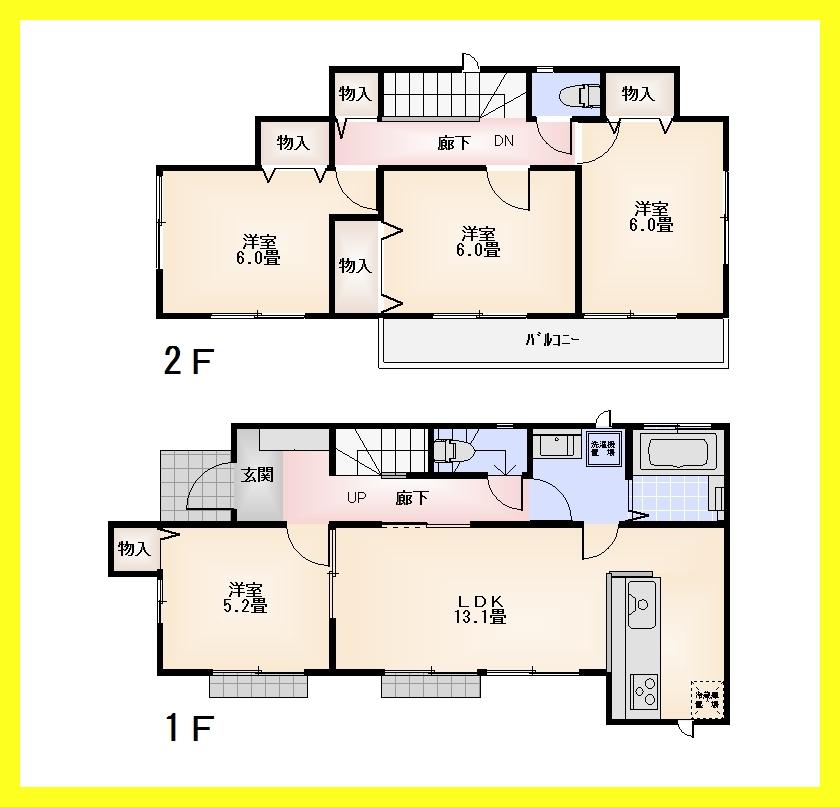 Floor plan. 29,800,000 yen, 4LDK, Land area 107.09 sq m , Building area 89.84 sq m floor plan