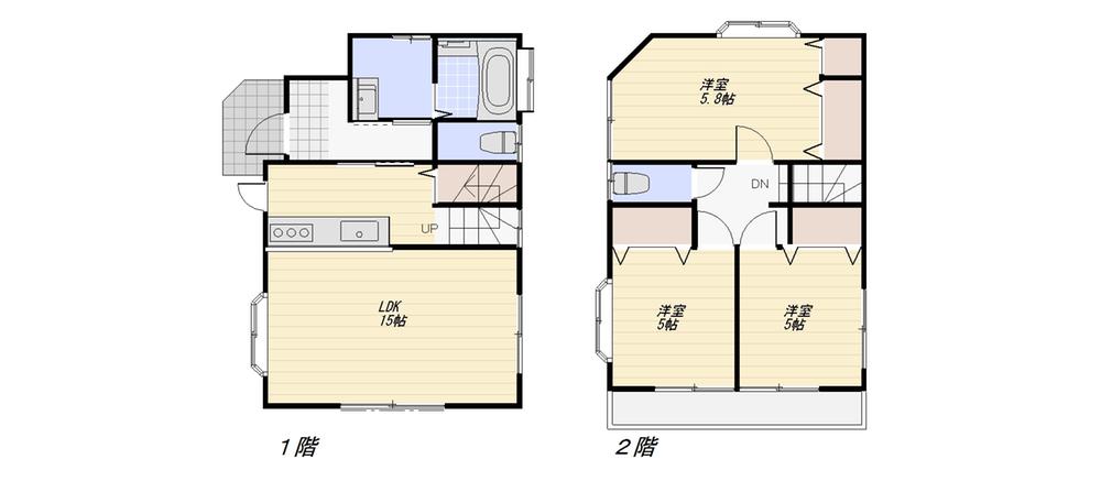 Floor plan. 32,800,000 yen, 3LDK, Land area 74.5 sq m , Building area 73.79 sq m
