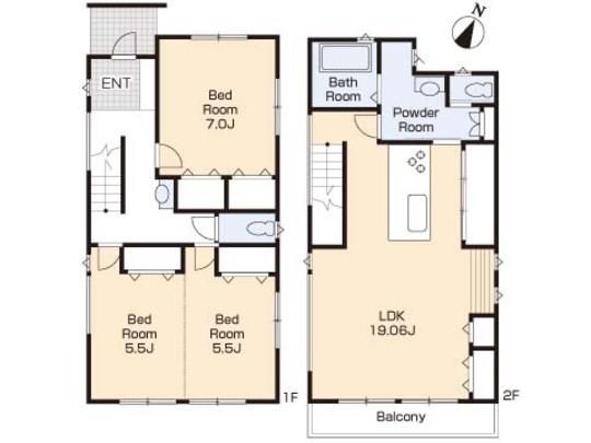 Floor plan. 39,800,000 yen, 2LDK, Land area 80.17 sq m , Building area 93.48 sq m floor plan