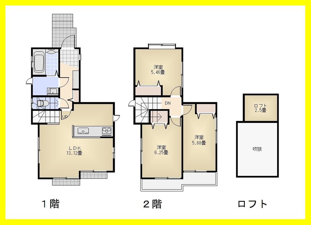 Floor plan. (1 Building), Price 24,800,000 yen, 3LDK, Land area 90.62 sq m , Building area 72.44 sq m
