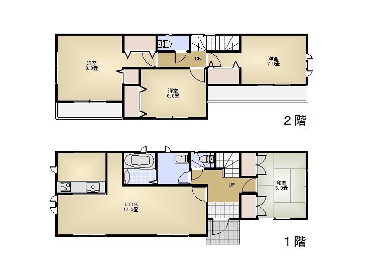 Floor plan. 37,800,000 yen, 4LDK, Land area 182.34 sq m , Building area 105.98 sq m
