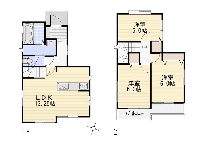 Floor plan. (Building 2), Price 25,800,000 yen, 3LDK, Land area 90.31 sq m , Building area 71.21 sq m