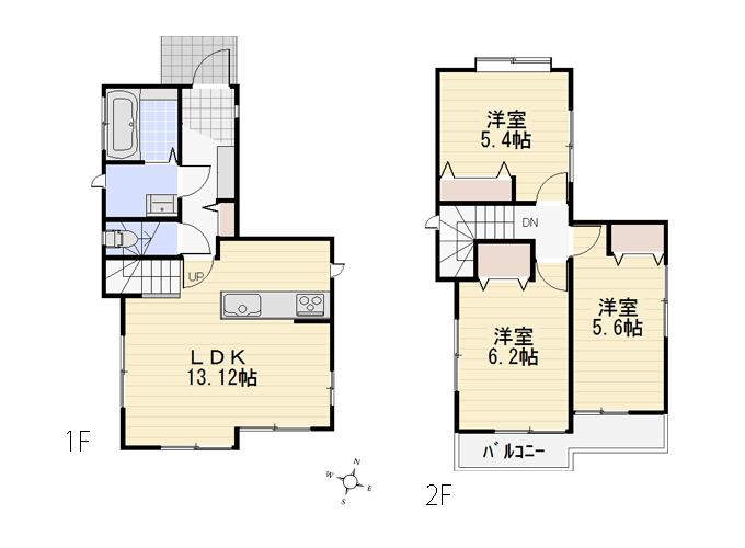 Floor plan. (1 Building), Price 24,800,000 yen, 3LDK, Land area 90.62 sq m , Building area 72.44 sq m