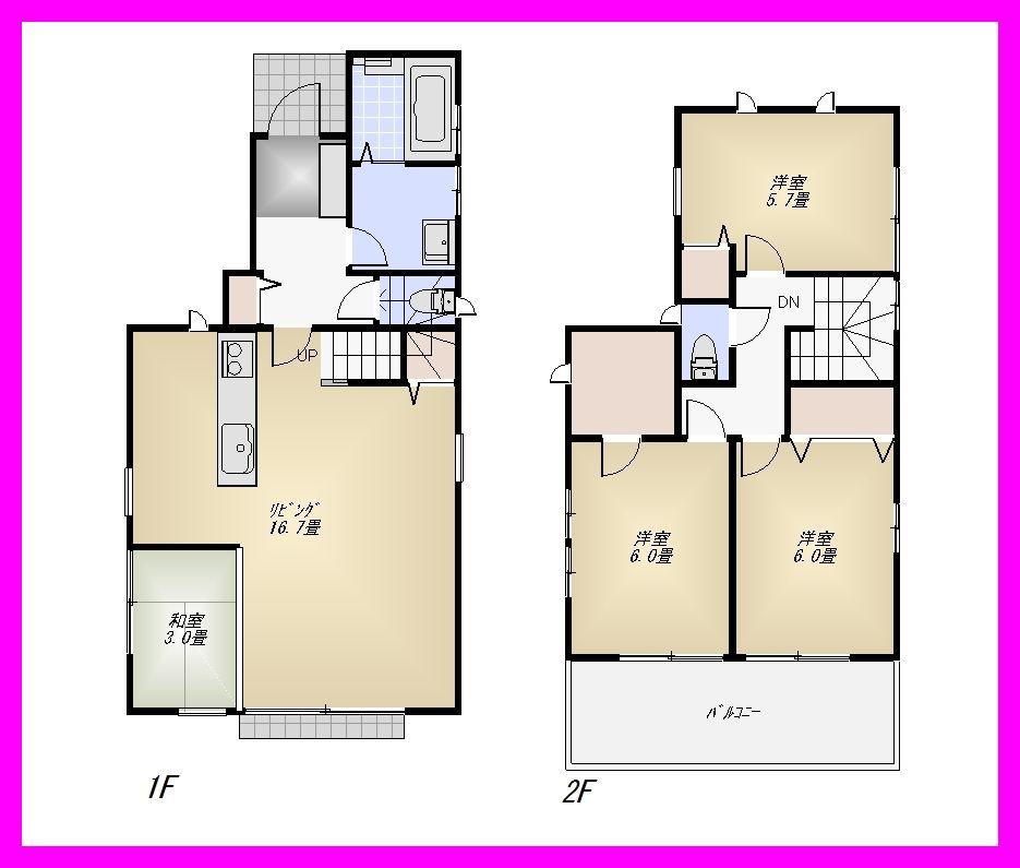 Floor plan. (E Building), Price 35.4 million yen, 4LDK, Land area 110.32 sq m , Building area 91.22 sq m