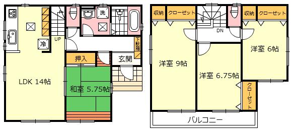Floor plan. (6 Building), Price 24,800,000 yen, 4LDK, Land area 111.18 sq m , Building area 98.95 sq m