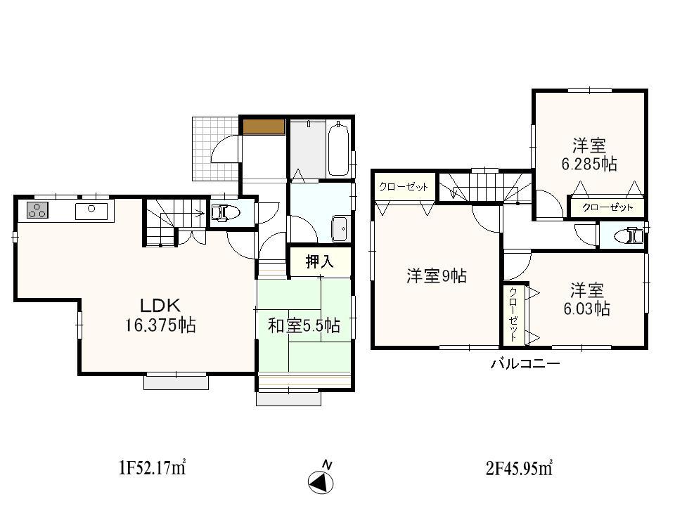 Floor plan. (5 Building), Price 22,800,000 yen, 4LDK, Land area 100.1 sq m , Building area 98.12 sq m