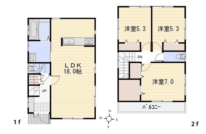 Floor plan. (1 Building), Price 39,500,000 yen, 3LDK, Land area 110.33 sq m , Building area 86.11 sq m