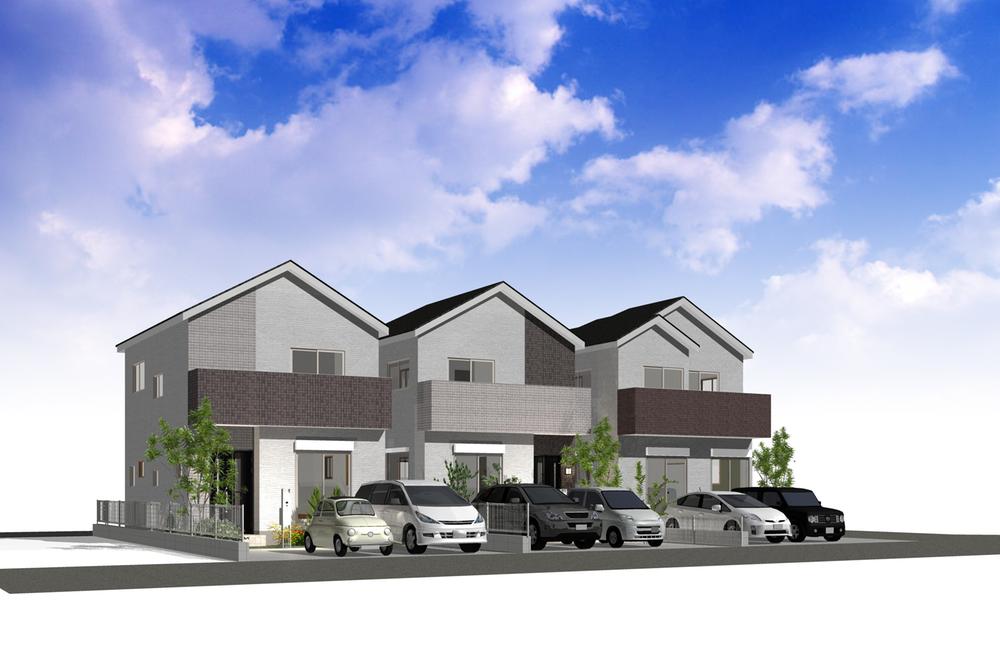 Rendering (appearance). It is newly built single-family of all three buildings of a quiet residential area of ​​Seibu Haijima Line "Higashiyamato" station walk 16 minutes. (Cityscape Rendering)